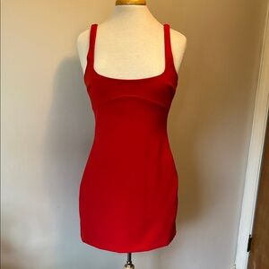 Zara Viral TikTok Red Mini Dress Size Large